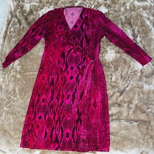 Fuchsia snake print dress